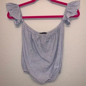 Blue & White Pin-Striped Top